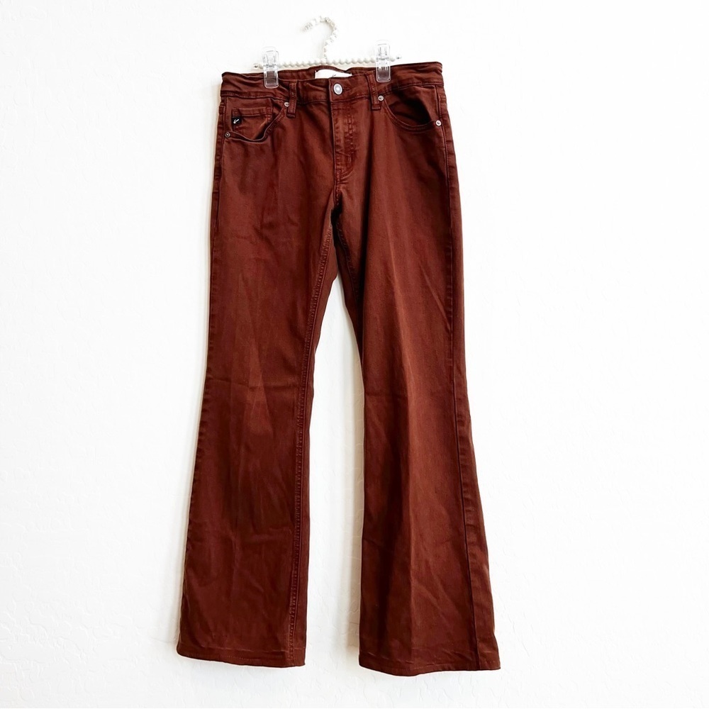 Kancan Women’s Flare Jeans Chocolate Brown Stretch 9/28